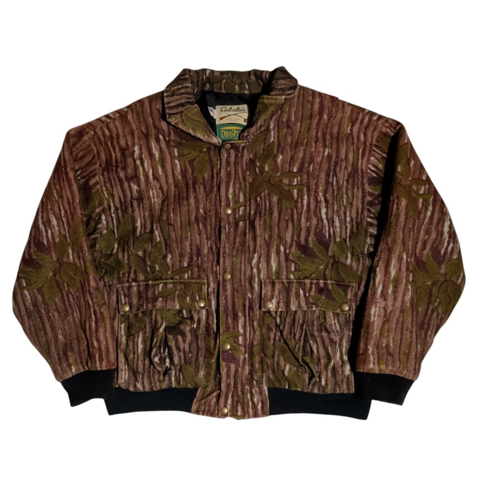 Vintage Cabela's Camo Jacket Mens Size 3XL Full Zip Outdoor Hunting 90s USA